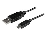 StarTech.com Câble de charge /synchronisation mobile USB A vers Micro B slim de 2 m - Cordon USB 2.0 pour smartphone / tablette M/M - Noir - Câble USB - Micro-USB de type B (M) pour USB (M) - USB 2.0 - 2 m - noir USBAUB2MBK
