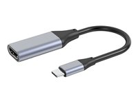 DLH DY-TU4061 - Adaptateur HDMI - 24 pin USB-C mâle pour HDMI femelle - 12 cm - gris aluminium - support 4K DY-TU4061