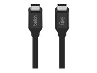 Belkin CONNECT - Câble USB - 24 pin USB-C (M) pour 24 pin USB-C (M) - USB 2.0 / USB 3.2 / USB4 / Thunderbolt 3 - 80 cm - Alimentation USB (100 W) INZ001BT0.8MBK