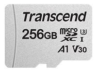 Transcend 300S - Carte mémoire flash (adaptateur inclus(e)) - 256 Go - A1 / Video Class V30 / UHS-I U3 / Class10 - micro SDXC TS256GUSD300S-A