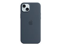 Apple - Coque de protection pour téléphone portable - compatibilité avec MagSafe - silicone - bleu tempête - pour iPhone 15 Plus MT123ZM/A