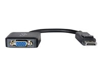 C2G 8in DisplayPort to VGA Adapter - DP to VGA Adapter Converter - Black - M/F - Câble DisplayPort - DisplayPort (M) pour HD-15 (VGA) (F) - 20.32 cm - verrouillé - noir 54323