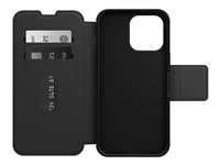 OtterBox Strada Series - Étui à rabat pour téléphone portable - compatibilité avec MagSafe - cuir, polycarbonate, loquet métallique - ombre - pour Apple iPhone 14 Pro Max 77-88573