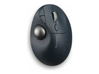 Kensington Pro Fit Ergo TB550 Trackball - Souris verticale - ergonomique - optique - 9 boutons - sans fil - Bluetooth, 2.4 GHz - récepteur sans fil USB - noir, bleu gris - Pour la vente au détail - boîte de couleur K72196WW