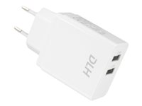 DLH DY-AU2313W - Adaptateur secteur - 12 Watt - 2.4 A - 2 connecteurs de sortie (USB) - blanc DY-AU2313W