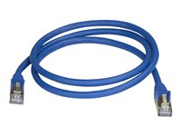 StarTech.com 5m CAT6A Ethernet Cable, 10 Gigabit Shielded Snagless RJ45 100W PoE Patch Cord, CAT 6A 10GbE STP Network Cable w/Strain Relief, Blue, Fluke Tested/UL Certified Wiring/TIA - Category 6A - 26AWG (6ASPAT5MBL) - Cordon de raccordement - RJ-45 (M) pour RJ-45 (M) - 5 m - STP - CAT 6a - moulé, sans crochet - bleu 6ASPAT5MBL