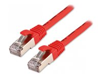 MCL - Câble réseau - RJ-45 (M) pour RJ-45 (M) - 50 cm - 6 mm - SFTP - CAT 8.1 - sans halogène, sans crochet - rouge IC5M99A008SH05R