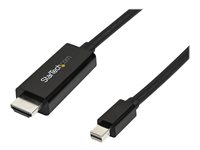 StarTech.com Câble adaptateur Mini DisplayPort vers HDMI de 3 m - Convertisseur Mini DP vers HDMI avec câble intégré - 4K 30 Hz - Noir - Câble adaptateur - Mini DisplayPort mâle pour HDMI mâle - 3 m - noir - support 4K MDP2HDMM3MB