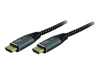 MCL - Ultra High Speed - câble HDMI avec Ethernet - HDMI mâle pour HDMI mâle - 2 m - gris, noir - support 4K 120 Hz, support pour 8K60Hz, support Ethernet MC2A99A0MC3892Z