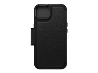 OtterBox Strada Series - ProPack Packaging - étui à rabat pour téléphone portable - compatibilité avec MagSafe - cuir véritable, polycarbonate - ombre - pour Apple iPhone 14 77-89663