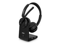 Urban Factory MOVEE Max - Avec support de charge micro-casque - sur-oreille - Bluetooth - sans fil - Suppresseur de bruit actif - USB-A via adaptateur Bluetooth - isolation acoustique - noir HBV70UF