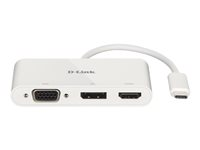 D-Link DUB-V310 - Adaptateur vidéo - 24 pin USB-C mâle pour HD-15 (VGA), HDMI, DisplayPort femelle - 11 cm - support 4K DUB-V310