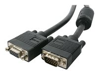 StarTech.com Câble d'extension vidéo pour écran VGA haute résolution 15 m - HD15 M/F - Rallonge de câble VGA - HD-15 (VGA) (M) pour HD-15 (VGA) (F) - 15 m - moulé - noir MXTHQ15M