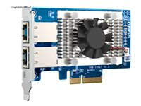 QNAP QXG-10G2T - Adaptateur réseau - PCIe 3.0 x4 profil bas - 100M/1G/2.5G/5G/10 Gigabit Ethernet x 2 - pour QNAP QGD-1600 QXG-10G2T