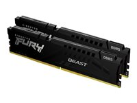 Kingston FURY Beast - DDR5 - kit - 32 Go: 2 x 16 Go - DIMM 288 broches - 5600 MHz / PC5-44800 - CL36 - 1.25 V - mémoire sans tampon - on-die ECC - noir KF556C36BBEK2-32