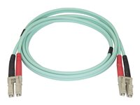 StarTech.com Aqua OM4 Duplex Multimode Fiber - 1m / 3 ft - 100 Gb - 50/125 - OM4 Fiber - LC to LC Fiber Patch Cable (450FBLCLC1) - Câble réseau - LC multi-mode (M) pour LC multi-mode (M) - 1 m - fibre optique - duplex - 50 / 125 microns - OM4 - turquoise 450FBLCLC1