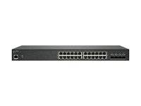 SonicWall Switch SWS14-24 - Commutateur - Géré - 24 x 10/100/1000 + 4 x 10 Gigabit SFP+ - Montable sur rack - avec 1 an de support 24 x 7 02-SSC-8373