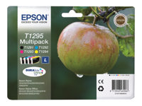 Epson T1295 Multipack - Pack de 4 - 32.2 ml - noir, jaune, cyan, magenta - original - emballage coque avec alarme radioélectrique/ acoustique - cartouche d'encre - pour Stylus SX230, SX235, SX430, SX438; WorkForce WF-3010, 3520, 3530, 3540, 7015, 7515, 7525 C13T12954022