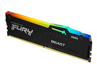Kingston FURY Beast RGB - DDR5 - module - 16 Go - DIMM 288 broches - 5600 MHz / PC5-44800 - CL36 - 1.25 V - mémoire sans tampon - on-die ECC - noir KF556C36BBEA-16