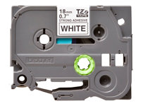 Brother TZe-S241 - Adhésif extra fort - noir sur blanc - rouleau (1,8 cm x 8 m) 1 cassette(s) ruban laminé - pour Brother PT-D600; P-Touch PT-1880, D450, D800, E550, E800, P900, P950; P-Touch EDGE PT-P750 TZES241