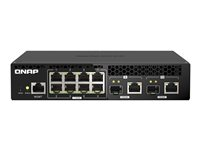 QNAP QSW-M2108R-2C - Commutateur - Géré - 8 x 2.5GBase-T + 2 x combo 10 Gigabit SFP+/RJ-45 - de bureau, Montable sur rack QSW-M2108R-2C