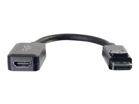 C2G 8in DisplayPort to HDMI Adapter - DP to HDMI Adapter - 1080p - Black - M/F - Adaptateur vidéo - DisplayPort mâle pour HDMI femelle - 20.3 cm - blindé - noir 54322